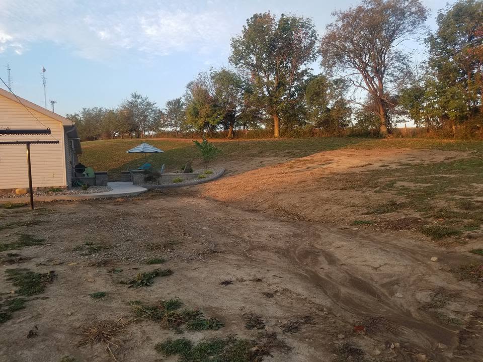 Bare dirt yard before hydroseeding